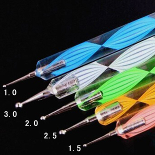 美甲工具笔点花笔勾花笔点钻针双头，点钻笔波点画笔5支套装笔
