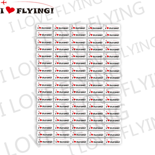 我爱飞行I LOVE FLYING店标迷你整版航空旅行拉杆箱贴纸