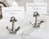 RedBox结婚 海军风地中海风古银色树脂船锚席位卡夹名片夹