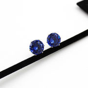 日韩风格外贸原单玻璃蓝锆石耳钉10mm六爪精致时尚女耳钉78