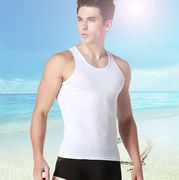 夏季中青年男士圆领纯棉背心 全棉运动内衣跨栏打底弹力修身汗衫