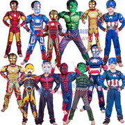 儿童节蜘蛛侠美国队长服装COS钢铁侠蝙蝠侠超人衣服儿童表演套装