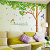 可移除大型自粘绿树叶墙贴纸客厅电视沙发背景墙装饰卧室床头贴画