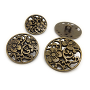 纽扣高档金属古铜色镂空花朵，女士西装风衣，毛衣外套钮扣扣子专卖