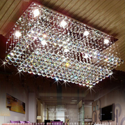 奢华长方形水晶灯k9大气led灯客厅水晶吸顶灯1.5米水晶灯1米1.2米