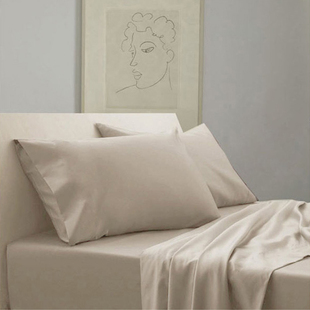 rozene贡缎床上用品4件套双面，天丝四件套欧式床品家纺纯色1.5简约