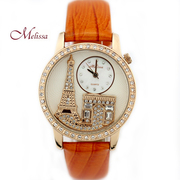 礼物玛丽莎潮流石英手表水晶装饰时尚镶钻表气质女表铁塔腕表
