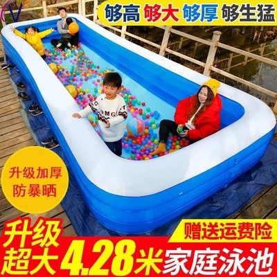 宝宝游泳池家用婴儿充气1一3岁儿童家H用加厚充气方形浴桶洗澡打