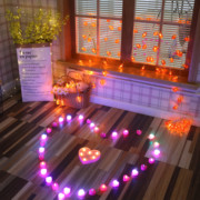 电子蜡烛浪漫创意玫瑰花爱心形表白求爱求婚道具LED灯蜡烛生日灯