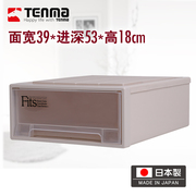 f3918日本进口tenma透明塑料抽屉式收纳箱，衣柜收纳盒抽屉柜