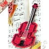 立体绣5d十字绣毛线，绣客厅办公文具工艺品红色提琴书签f53