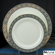 金边西餐盘子骨瓷平盘810寸西餐盘子套装，陶瓷西餐餐具欧式盘碗