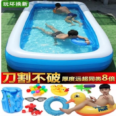 儿童洗澡充气游泳池家用防滑垫三周简易洗澡桶大号超大加厚婴儿的