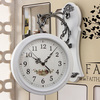 客厅家用挂表简约时尚家庭双面挂钟创意钟现代时钟白色北欧石英钟