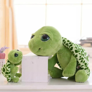 大眼龟公仔绿毛龟玩偶海龟抱枕，女生布娃娃儿童可爱小乌龟毛绒玩具