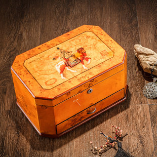 夭桃(饰品)艺术大师钢琴，烤漆实木质，首饰盒木制珠宝收纳盒箱