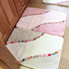 可爱韩式田园地毯 绣花方形卧室地垫门垫 书房卫生间防滑脚垫