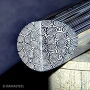 奥氏体棒料马赛克纹，每厘米直径13瑞典粉末大马士革钢
