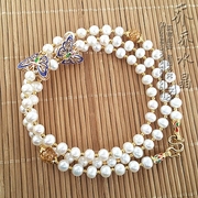 天然珍珠项链 金色泰国蝴蝶佛牌毛衣挂链 可订做其他款式