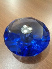 蓝色橱柜欧式单孔水晶抽屉拉手
