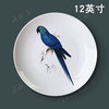 12英寸手绘风格鹦鹉餐厅背景墙壁挂盘美式乡村装饰盘子陶瓷盘摆件