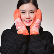 冬天手套女保暖羽绒冬季女韩版全指 冬可爱女士手套 加厚