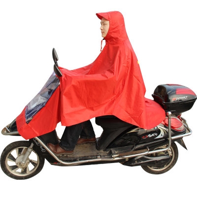 龙豹摩托车加厚加长车雨衣电动车时尚单人加大帽檐男女雨披