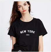 黑色上衣原宿t恤女装韩版时尚，字母newyork印花短袖t恤g119