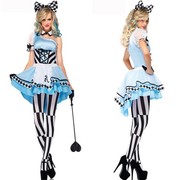 欧美爱丽丝魔术师小丑游戏服装万圣节女派对芭啦啦小魔仙服