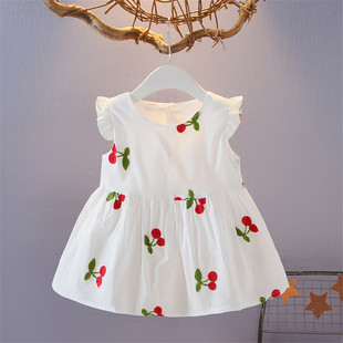 女宝宝连衣裙吊带裙夏装，新生儿韩版棉布裙子0-1-2-3岁婴儿，背心裙