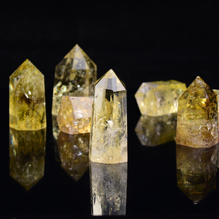 天然黄水晶原石摆件 水晶柱家居摆件 办公水晶消磁净化原石