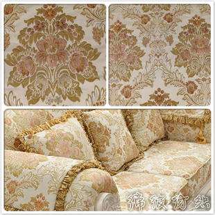 欧式古典金丝提花沙发布料抱枕靠垫面料软包布餐椅布桌布
