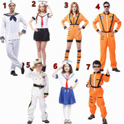 万圣节cos男童水手服装，小海军制服，宇航员成人男女服装飞行员服装