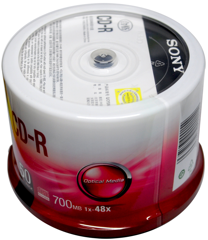 索尼cd光盘 sony cd-r刻录光盘48x 50片cdr刻录