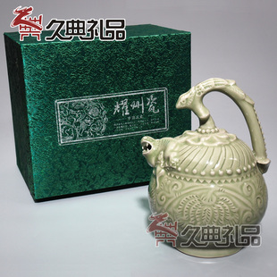 陕西特色工艺品铜川耀州瓷，单件倒装壶，酒具实用摆件商务外事