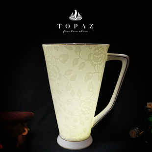 骨瓷马克杯带盖勺大号白简约创意个性水杯咖啡杯子陶瓷早餐骨瓷杯