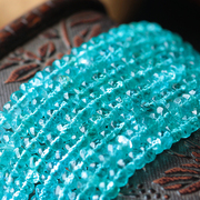 碧雅磷灰石项链蓝绿色水晶切面，刻面锁骨链女款闪耀夏季石头饰品
