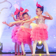 六一儿童舞蹈演出服装女童幼儿园合唱服蓬蓬纱裙女孩粉可爱表演服