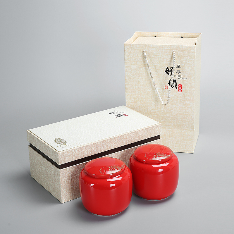 茶叶罐陶瓷通用一斤红绿散茶中号密封罐茶叶包装礼盒可定制双罐装|ruв категории посуда, чайный сервиз, чайница - от Buy2taobao.com для оказания профессиональной услуги покупки агента Taobao