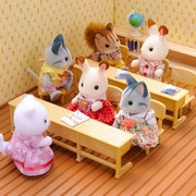 森贝尔家族日本正版日本儿童女孩仿真过家家玩具套装课桌a3