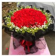 上海鲜花同城市区送花99朵红玫瑰花束花店当日包装新鲜送达