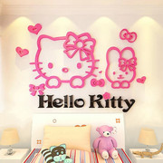 hellokitty猫3d立体墙贴亚克力动漫，贴画儿童房女孩，卧室卡通装饰贴