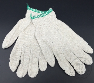 线手套 棉纱手套劳保手套 防护白手套粗纱耐磨耐用工作手套