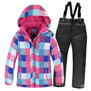 户外滑雪服套装女款加厚冬季防风，防水保暖单双板(单双板)滑雪衣棉衣裤