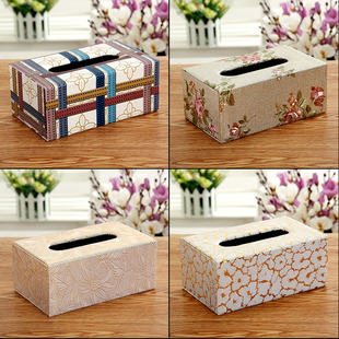 简约皮革纸巾盒客厅家用抽纸盒欧式创意，餐巾纸盒纸抽盒车用纸巾盒