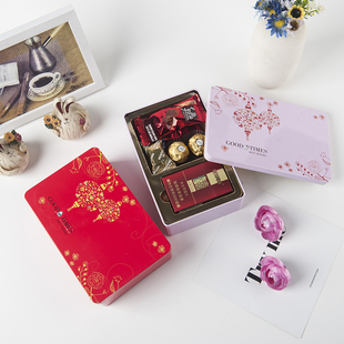 结婚庆马口铁伴手回礼盒含糖成品喜糖盒欧式高档创意红色喜糖盒子