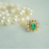 翠珠天然哥伦比亚祖母绿戒指，18k配钻珍珠原款制incolor彩定制