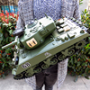 美国谢尔曼坦克车可发射儿童，金属遥控玩具男孩，生日礼物电动模型