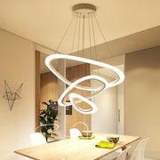 创意圆形吊灯个性LED亚克力餐厅灯吊灯圆环温馨浪漫客厅吧台吊灯