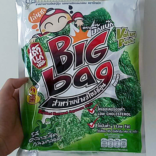 小老板泰国Bigbag烤海苔片10大片香辣原味脆紫菜即食品